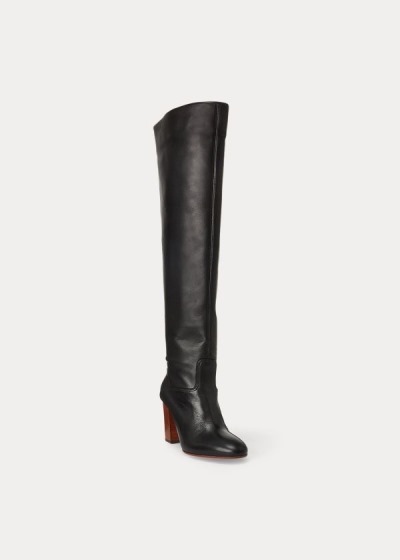 Botas Polo Ralph Lauren Mujer Negros - Brie Leather - WFLUI5780